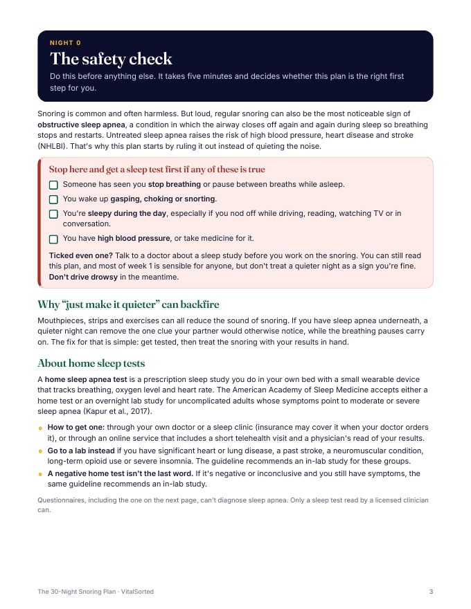 The Night 0 safety check page